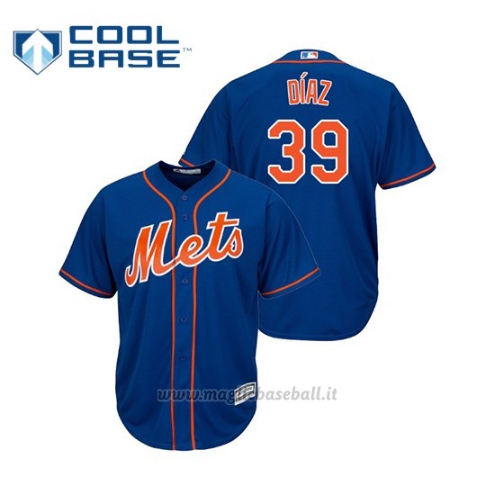 Maglia Baseball Bambino New York Mets Edwin Diaz Cool Base Majestic Alternato Azul